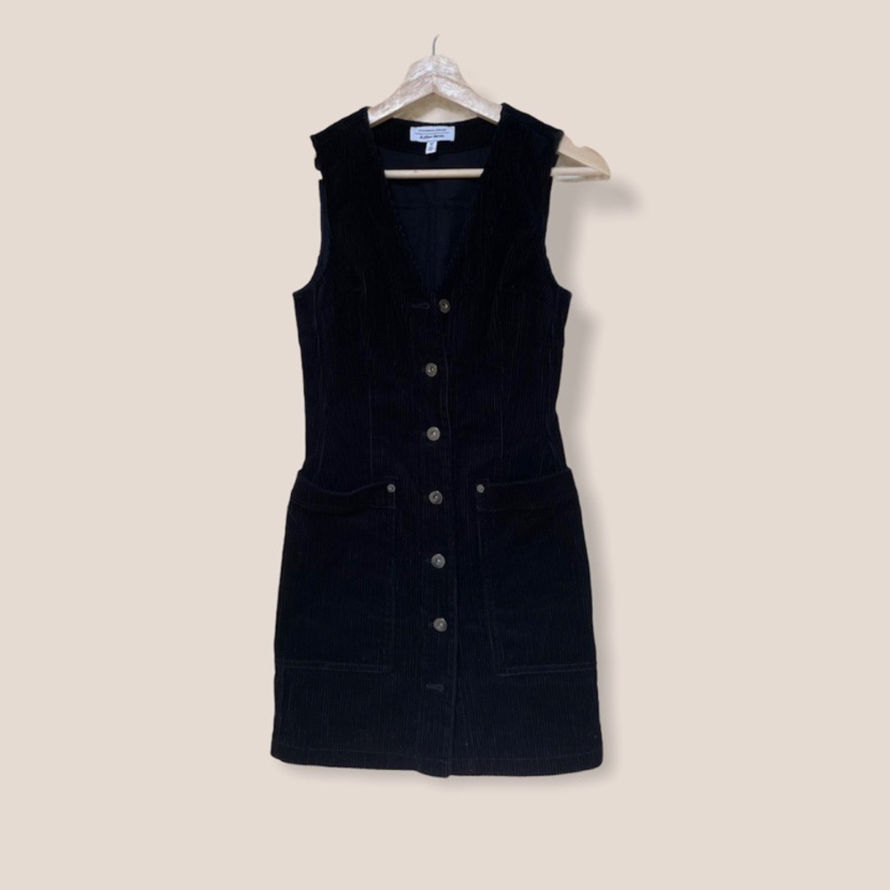 & Other Stories Black Workwear Corduroy Dress
